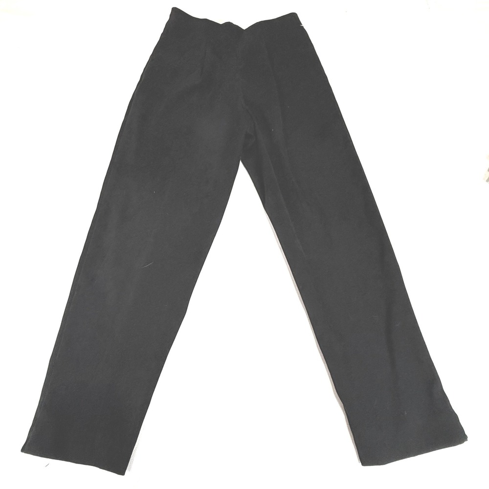 Briggs Petite Black High Rise Straight Leg Dress Pants 10P Elastic Waist Pleated